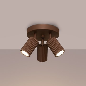 Brilagi - Foco orientable CRESTO 3xGU10/10W/230V marrón