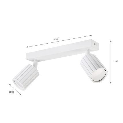 Brilagi - Foco orientable CRISPINA 2x GU10/10W/230V blanco
