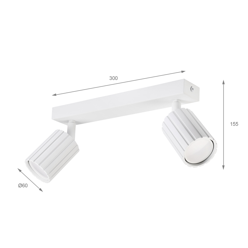 Brilagi - Foco orientable CRISPINA 2x GU10/10W/230V blanco
