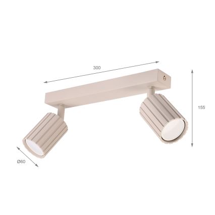 Brilagi - Foco orientable CRISPINA 2xGU10/10W/230V beige
