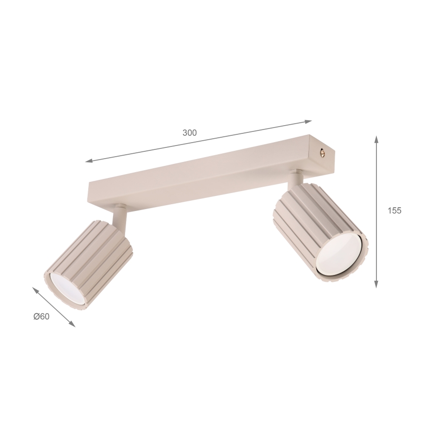 Brilagi - Foco orientable CRISPINA 2xGU10/10W/230V beige