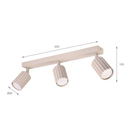 Brilagi - Foco orientable CRISPINA 3x GU10/10W/230V beige