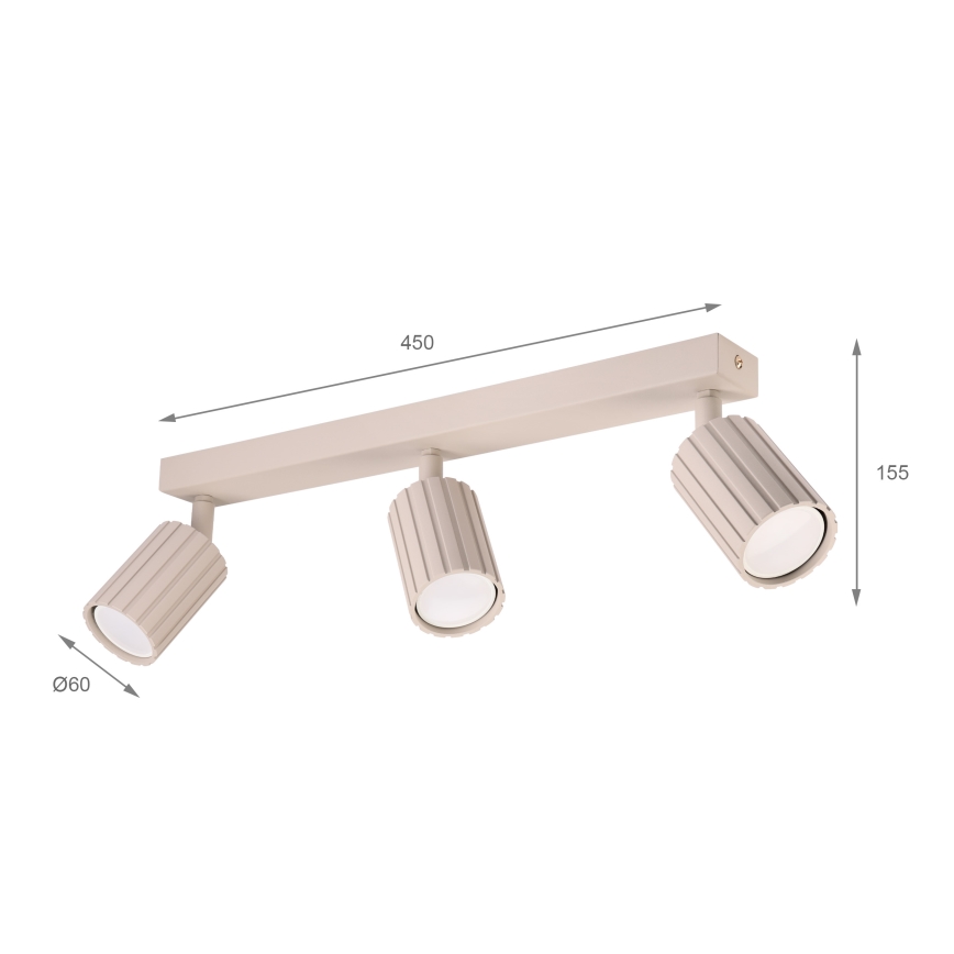 Brilagi - Foco orientable CRISPINA 3x GU10/10W/230V beige