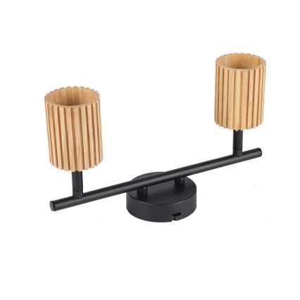 Brilagi - Foco orientable MODERN WOOD 2xGU10/8W/230V madera/negro