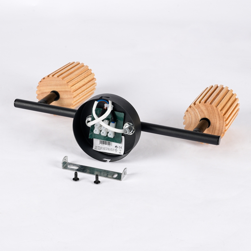 Brilagi - Foco orientable MODERN WOOD 2xGU10/8W/230V madera/negro