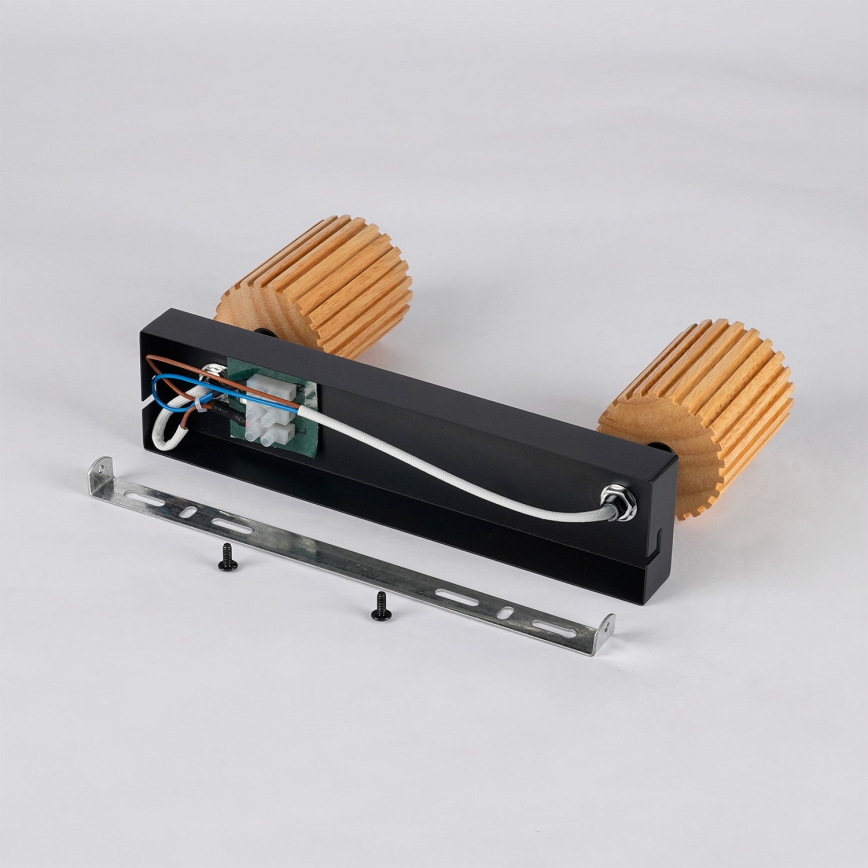 Brilagi - Foco orientable MODERN WOOD 2xGU10/8W/230V madera/negro