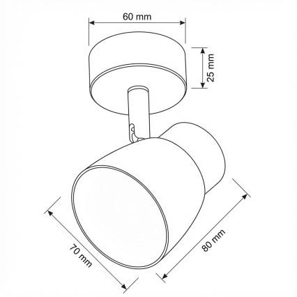 Brilagi - Foco orientable NUGGET 1xGU10/30W/230V negro/dorado