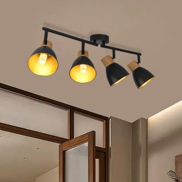 Brilagi - Foco orientable ODENSE 4xE14/10W/230V madera/negro