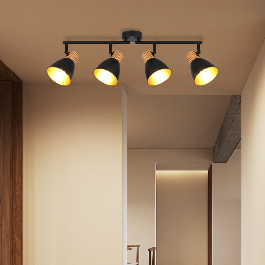 Brilagi - Foco orientable ODENSE 4xE14/10W/230V madera/negro