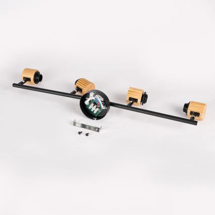 Brilagi - Foco orientable ODENSE 4xE14/10W/230V madera/negro