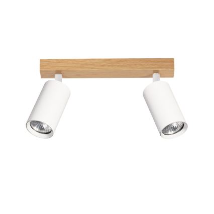 Brilagi - Foco orientable SELE 2xGU10/30W/230V blanco/roble