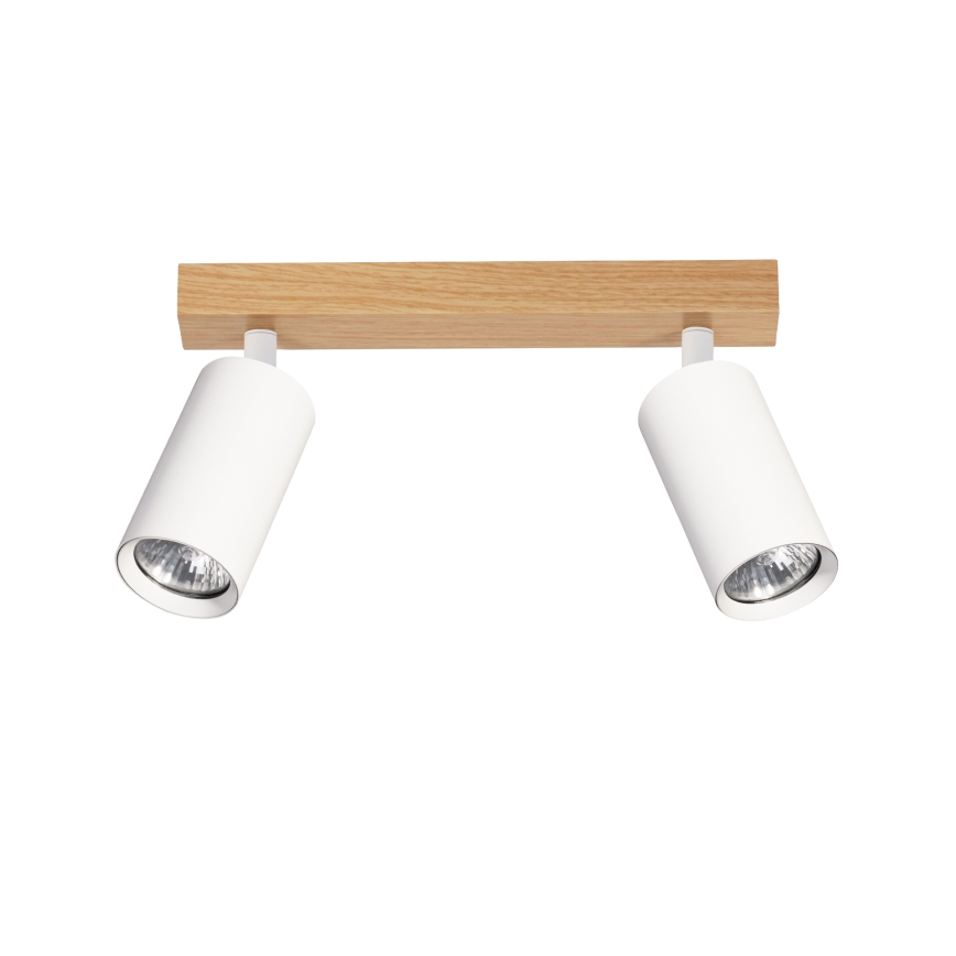 Brilagi - Foco orientable SELE 2xGU10/30W/230V blanco/roble