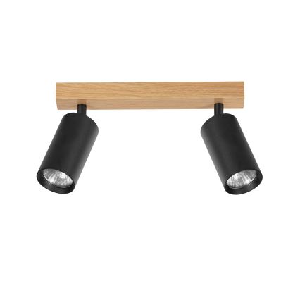 Brilagi - Foco orientable SELE 2xGU10/30W/230V negro/acabado roble