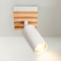 Brilagi - Foco orientable SELE WOOD 1xGU10/30W/230V blanco/madera