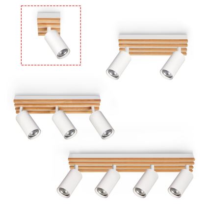 Brilagi - Foco orientable SELE WOOD 1xGU10/30W/230V blanco/madera
