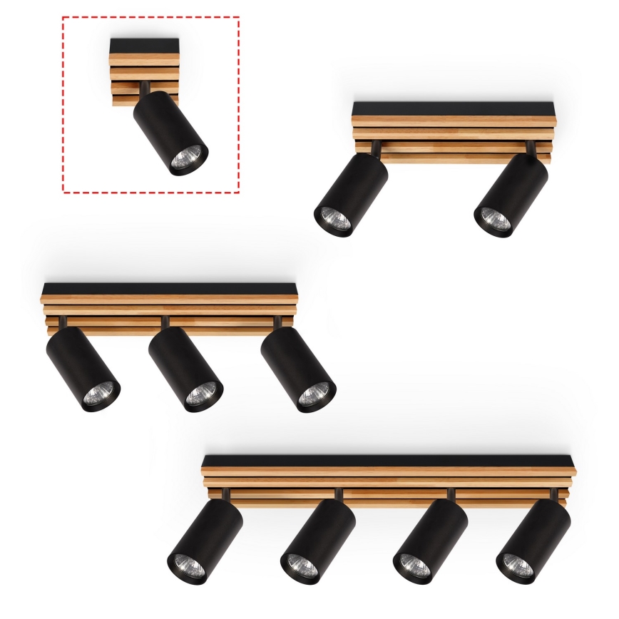 Brilagi - Foco orientable SELE WOOD 1xGU10/30W/230V negro/madera