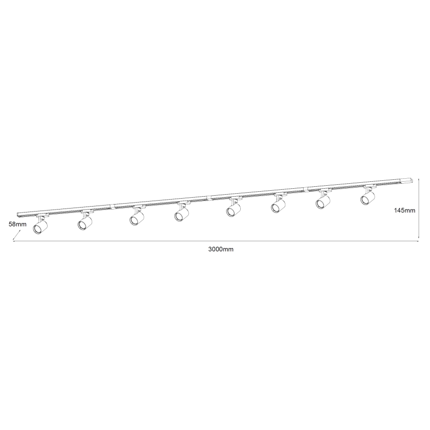Brilagi - Foco para sistema de riel HUSKY 8xGU10/10W/230V blanco