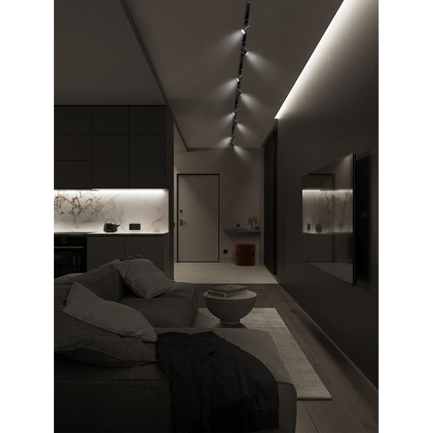 Brilagi - Foco para sistema de riel HUSKY 8xGU10/10W/230V negro