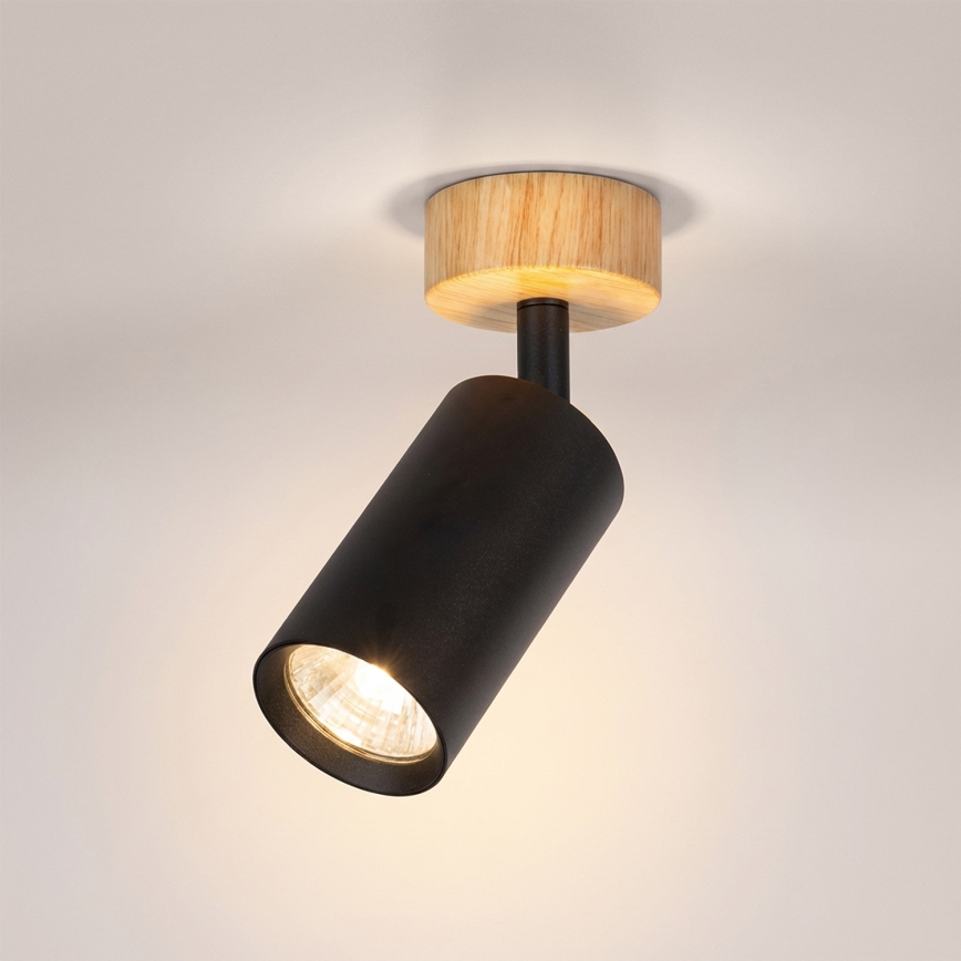 Brilagi - Foco SELE 1xGU10/30W/230V negro/acabado roble