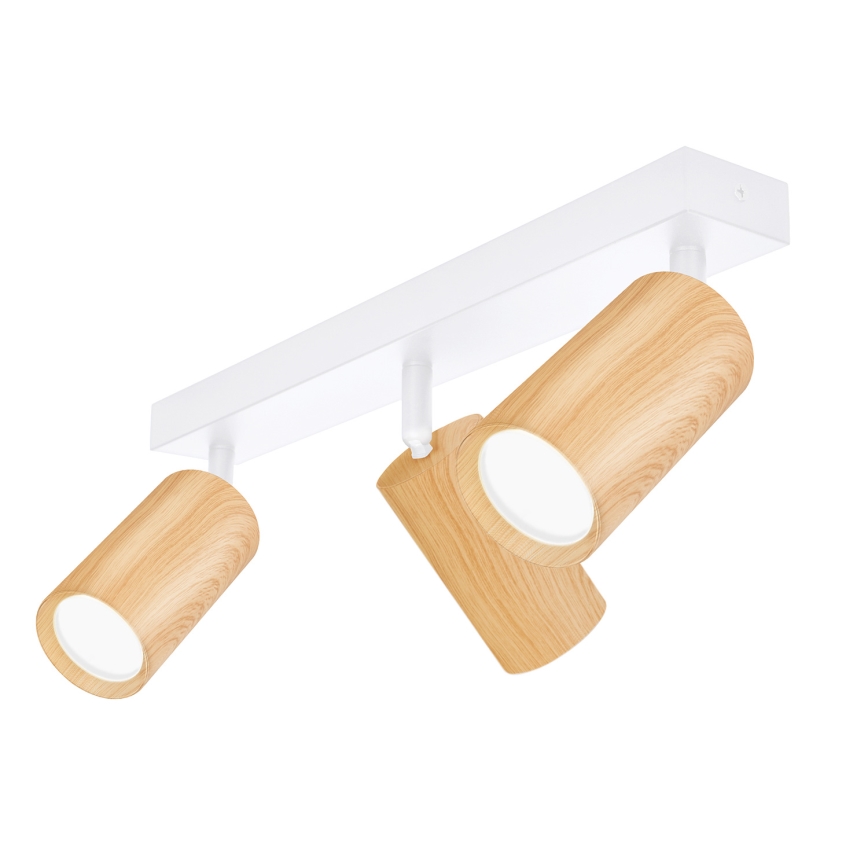 Brilagi - Foco SELE 3xGU10/30W/230V blanco/decoración de roble