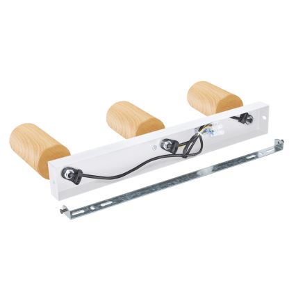 Brilagi - Foco SELE 3xGU10/30W/230V blanco/decoración de roble