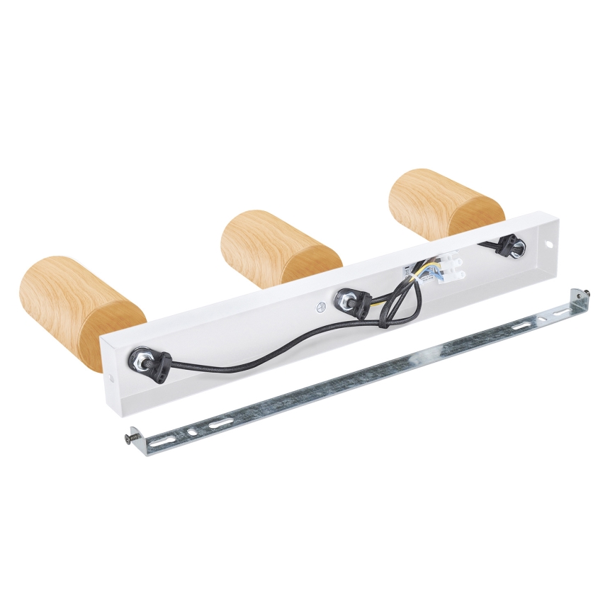 Brilagi - Foco SELE 3xGU10/30W/230V blanco/decoración de roble