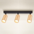 Brilagi - Foco SELE 3xGU10/30W/230V negro/decoración de roble