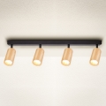 Brilagi - Foco SELE 4xGU10/30W/230V negro/decoración de roble