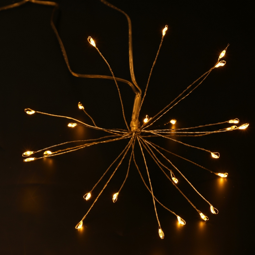 Brilagi - Guirnalda de luces LED para exterior, 150 LEDs, 5 m, IP44, blanco cálido, efecto fuegos artificiales