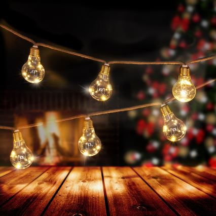 Brilagi - Guirnalda decorativa LED 10xLED/3xAA 1,8 m blanco cálido