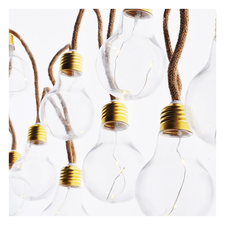 Brilagi - Guirnalda decorativa LED 10xLED/3xAA 1,8 m blanco cálido