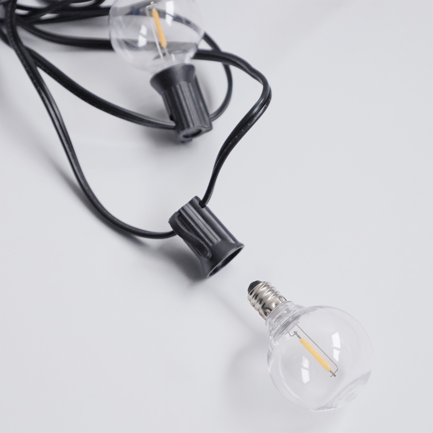 Brilagi - Guirnalda decorativa LED de exterior GIRLANDA 25xE12/0,6W/230V 20m negra IP44 blanco cálido + mando a distancia