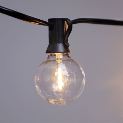 Brilagi - Guirnalda decorativa LED de exterior GIRLANDA 25xE12/0,6W/230V 20m negra IP44 blanco cálido + mando a distancia