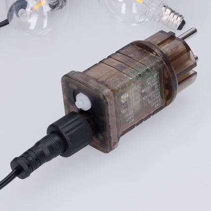 Brilagi - Guirnalda decorativa LED de exterior GIRLANDA 25xE12/0,6W/230V 20m negra IP44 blanco cálido + mando a distancia