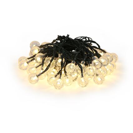 Brilagi - Cadena decorativa solar LED BUBBLE 50 LED/8 funciones 7 m IP65 blanco cálido 600 mAh