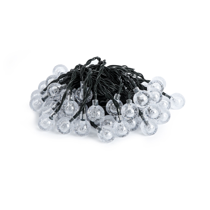 Brilagi - Cadena decorativa solar LED BUBBLE 50 LED/8 funciones 7 m IP65 blanco cálido 600 mAh