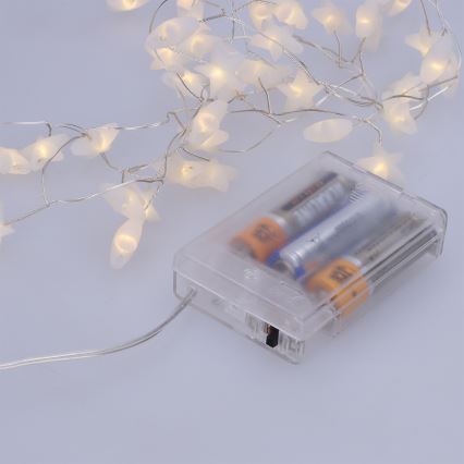 Brilagi - Guirnalda LED 40 LEDs/3xAA, 1,8 m, blanco cálido con diseño de estrellas