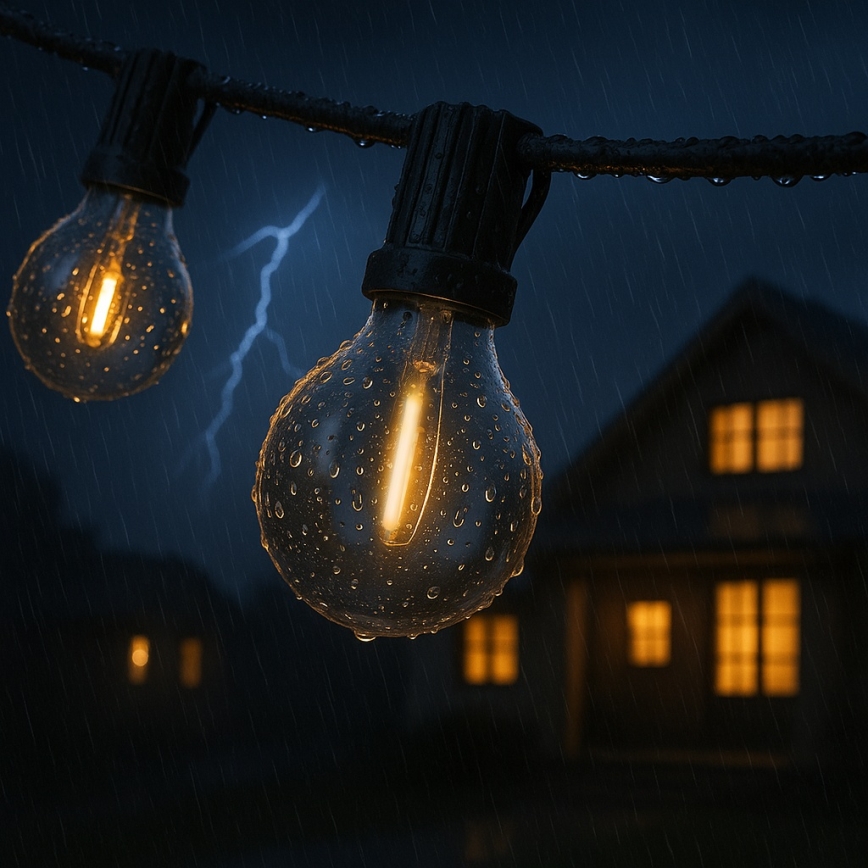 Brilagi - Guirnalda decorativa LED para exterior GIRLANDA 25xE12/0,6W/230V 20m negra IP44 blanco cálido + control remoto