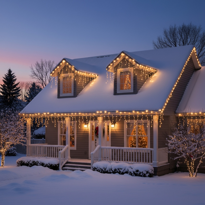 Brilagi - Guirnalda LED navideña para exterior, 400 LEDs, 8 funciones, 23 m, IP44, blanco cálido