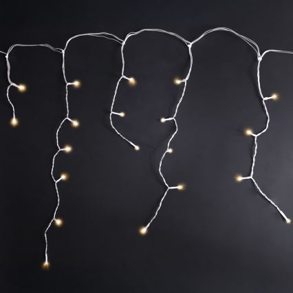 Brilagi - Guirnalda LED para exterior, 200 LEDs, 8 funciones, 13 m, IP44, blanco cálido, estilo carámbano