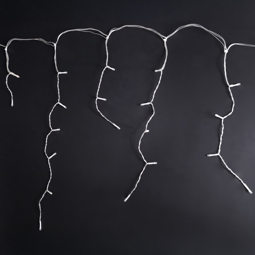 Brilagi - Guirnalda LED para exterior, 200 LEDs, 8 funciones, 13 m, IP44, blanco cálido, estilo carámbano