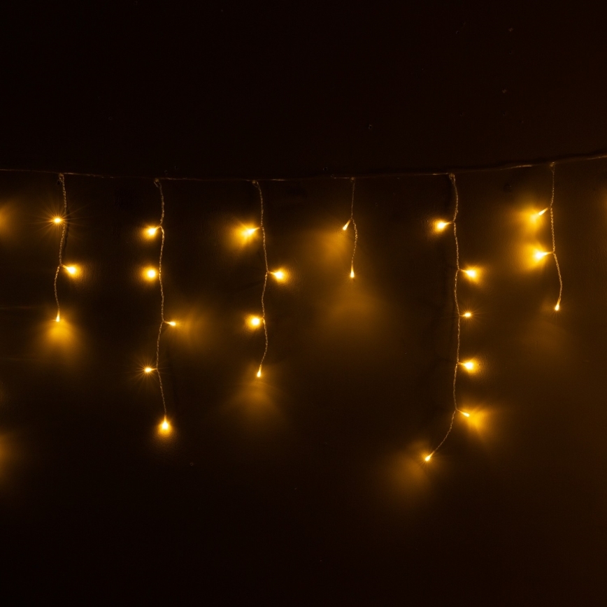 Brilagi - Guirnalda LED para exterior, 200 LEDs, 8 funciones, 13 m, IP44, blanco cálido, estilo carámbano