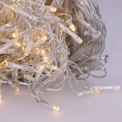Brilagi - Guirnalda LED para exterior, 200 LEDs, 8 funciones, 13 m, IP44, blanco cálido, estilo carámbano