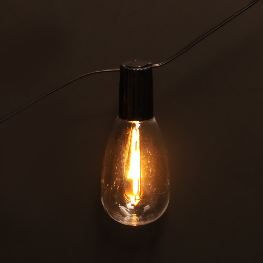 Brilagi - Guirnalda LED para exteriores, 10 LEDs / 3x AA, 3,2 m, IP44, blanco cálido