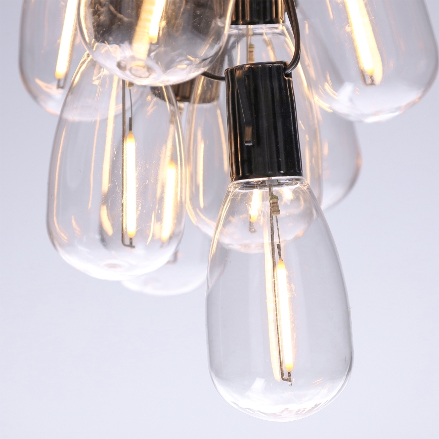 Brilagi - Guirnalda LED para exteriores, 10 LEDs / 3x AA, 3,2 m, IP44, blanco cálido