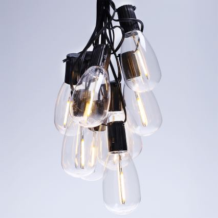 Brilagi - Guirnalda LED para exteriores, 10 LEDs / 3x AA, 3,2 m, IP44, blanco cálido