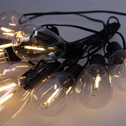 Brilagi - Guirnalda navideña LED de exterior 10xLED/3xAA 3,2 m IP44 blanco cálido