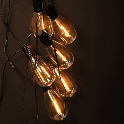 Brilagi - Guirnalda navideña LED de exterior 10xLED/3xAA 3,2 m IP44 blanco cálido