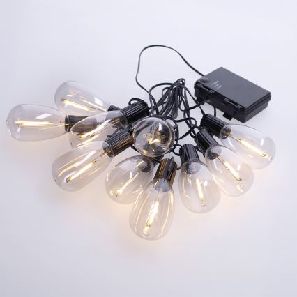 Brilagi - Guirnalda navideña LED de exterior 10xLED/3xAA 3,2 m IP44 blanco cálido