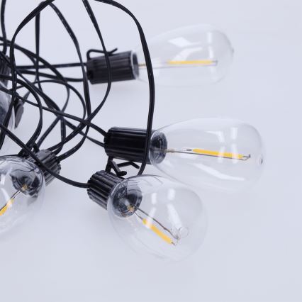 Brilagi - Guirnalda navideña LED de exterior 10xLED/3xAA 3,2 m IP44 blanco cálido